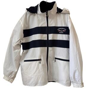 Dimco Apparel Large Reversible Windbreaker Kennebunkport, Maine Removable Hood